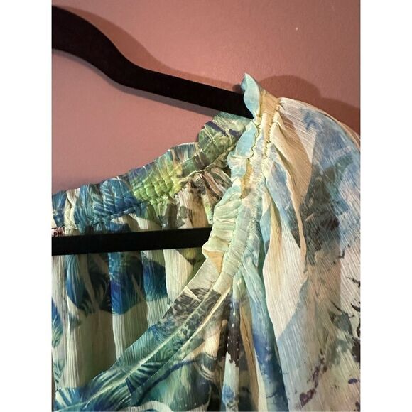 One World Green 3/4 Sleeve Lightweight Stretch Neck Size Petite Medium - Picture 9 of 14